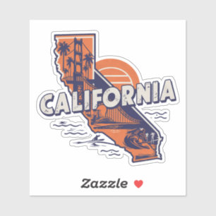 Retro California State Sticker