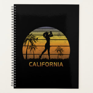 Retro California Women's Golf Golfing Fan Golfer Planner