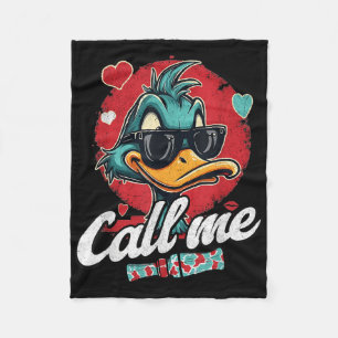 Retro Call Me Valentines Duck Hunting Lover Women  Fleece Blanket