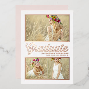 Retro Calligraphy Photo Collage Graduation Rose