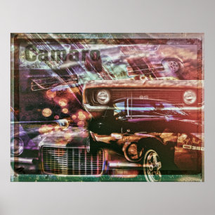 Retro Camaro Poster