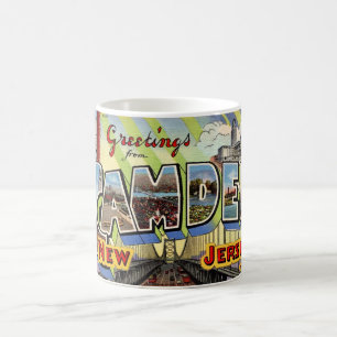 Retro Camden NJ Greeting Postcard Coffee Mug