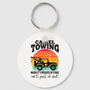 Retro Camel Towing Sarcastic Quotes Life Without M Key Ring