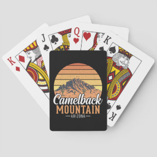 Retro Camelback Mountain Arizona Desert Travel Playing Cards