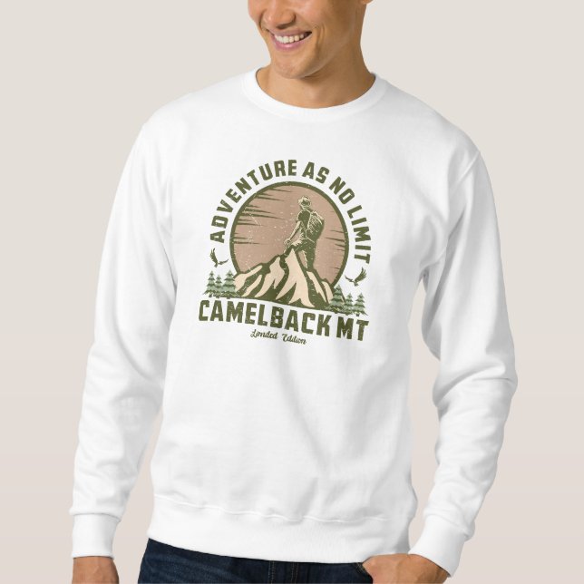 Retro Camelback Mountain Hike Sunset T-Shirt Sweatshirt (Front)