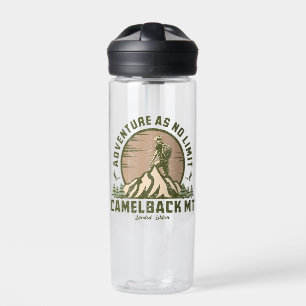 Retro Camelback Mountain Hike Sunset T-Shirt Water Bottle