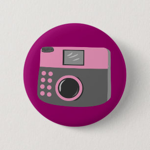 Retro Camera 6 Cm Round Badge