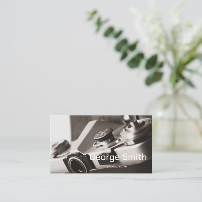 Retro camera business card (Standing Front)
