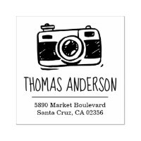Retro Camera Hand-written Name & Return Address
