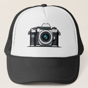 Retro Camera Illustration  Trucker Hat
