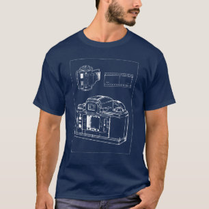 Retro Camera Line Art with Film Strip T-Shirt