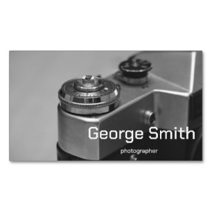 Retro camera magnetic business card