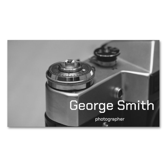 Retro camera magnetic business card (Front)