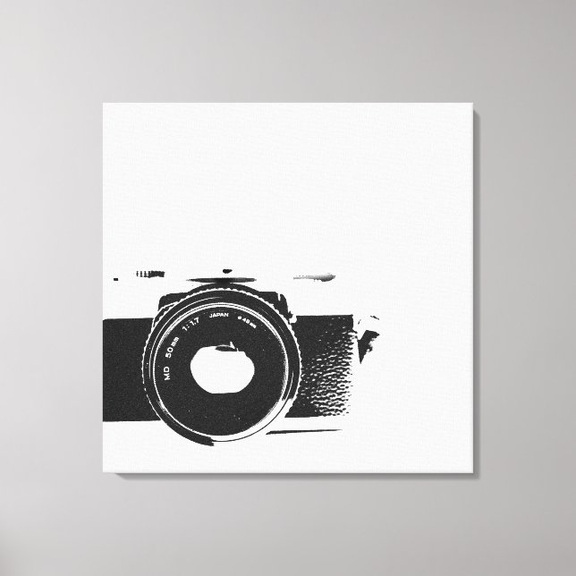 Retro Camera Photographer Art Canvas Print (Front)