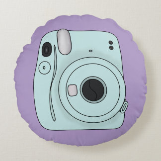 Retro Camera Throw Pillow – Fun Purple Aesthetic