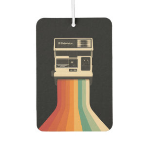 Retro Camera with Rainbow Print Car Air Freshener