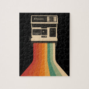 Retro Camera with Rainbow Print Jigsaw Puzzle