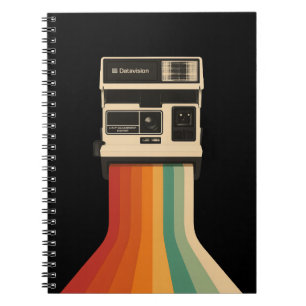 Retro Camera with Rainbow Print Notebook