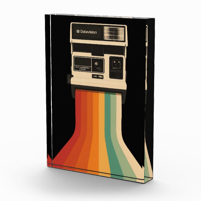 Retro Camera with Rainbow Print Photo Block (Right)