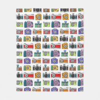 Retro Cameras Colourful Illustrated Pattern