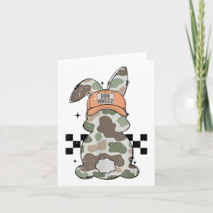 Retro Camo Bunny Egg Hunter Funny Easter Day Toddl Card