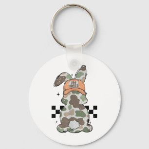 Retro Camo Bunny Egg Hunter Funny Easter Day Toddl Key Ring