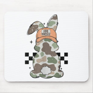Retro Camo Bunny Egg Hunter Funny Easter Day Toddl Mouse Pad