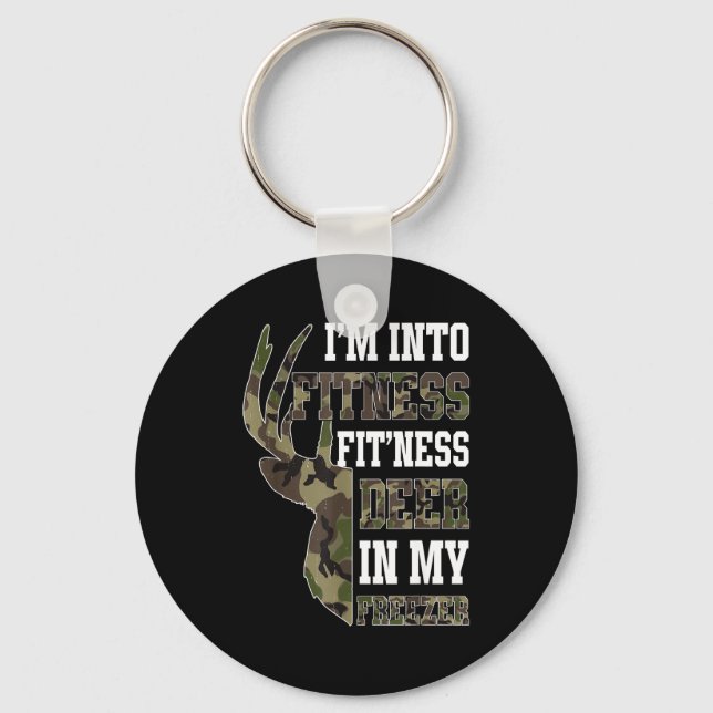 Retro Camo Deer Hunting Funny Wildlife Hunter Men  Key Ring (Front)