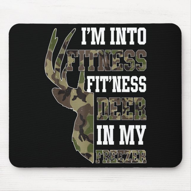 Retro Camo Deer Hunting Funny Wildlife Hunter Men  Mouse Pad (Front)
