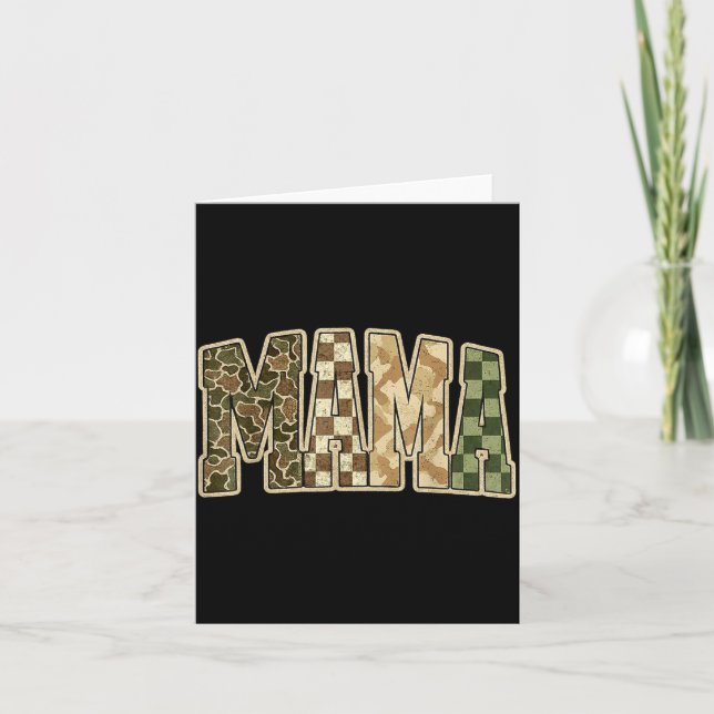 Retro Camo Hunting Mama Old Camo Mom  Card (Front)