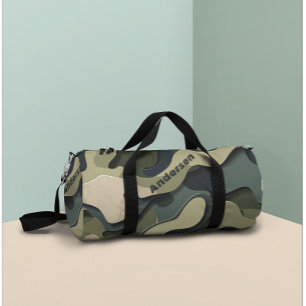 Retro Camo Military Monogram Duffle Bag