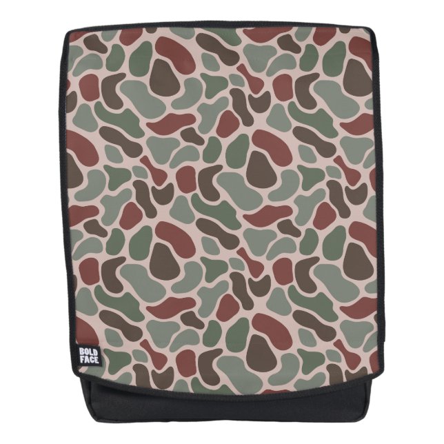 Retro Camo (red green) Backpack (Front)