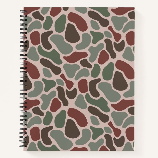 Retro Camo (red green) Notebook (Front)