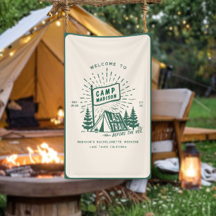 Retro Camp Bachelorette Girls Camping Weekend Banner