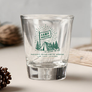 Retro Camp Bachelorette Girls Camping Weekend Shot Glass