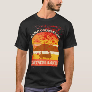 Retro Camp Counsellor Crystal Lake With Blood Stai T-Shirt