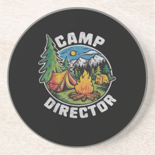 Retro Camp Director Camping Summer Camp Funny Camp Coaster