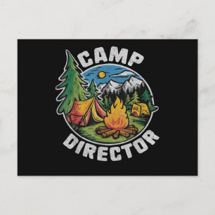 Retro Camp Director Camping Summer Camp Funny Camp Holiday Postcard