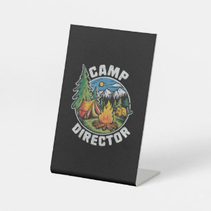 Retro Camp Director Camping Summer Camp Funny Camp Pedestal Sign