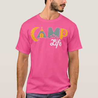 Retro Camp Life Outdoor Camping Mountain Hiking Hi T-Shirt