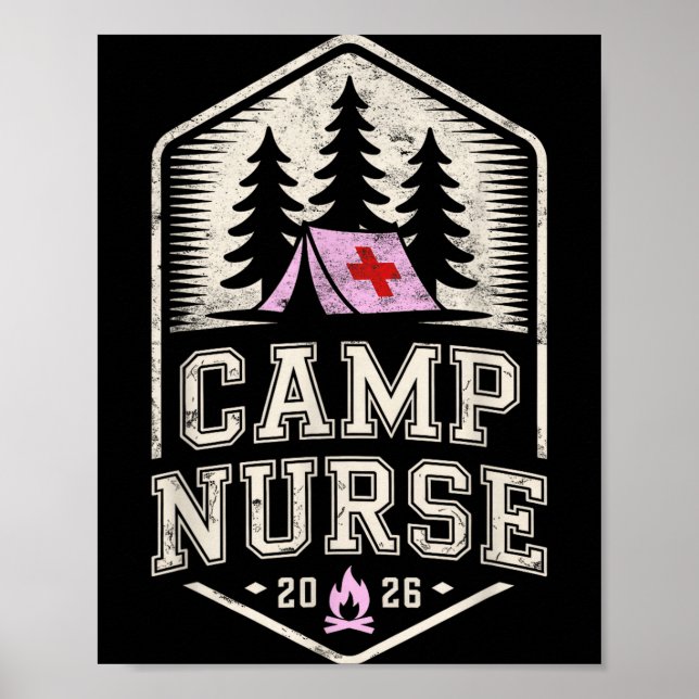 Retro camp nurse nursing school chaos coordinator poster (Front)