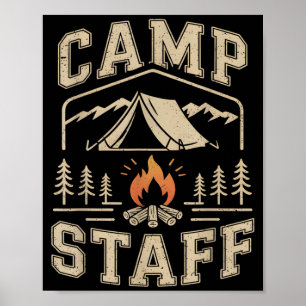 Retro Camp Staff Summer Camping Host Squad Staff Poster