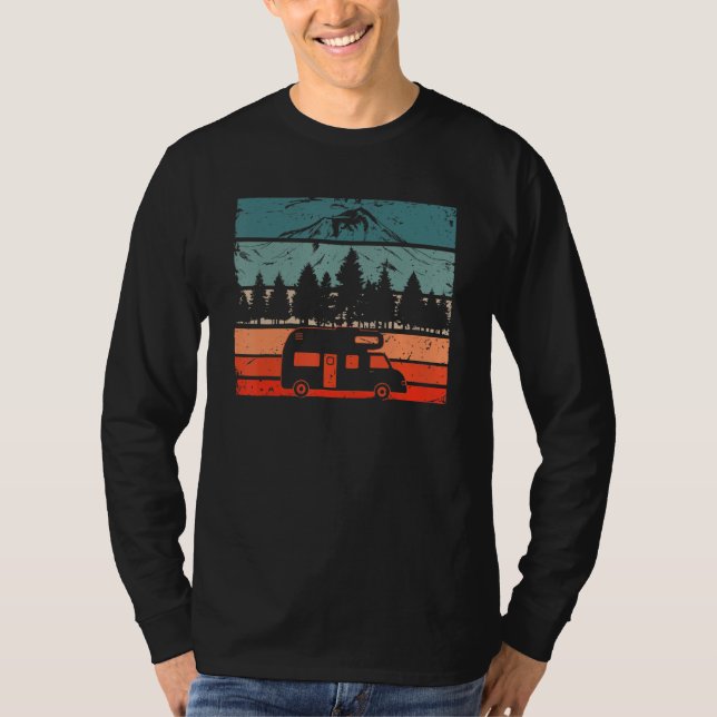 Retro Camper Caravan   Camping 1 T-Shirt (Front)