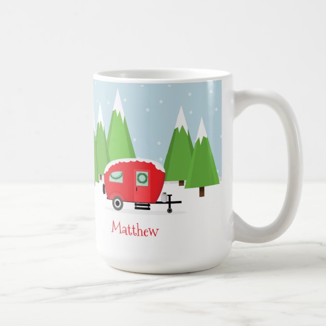 Retro Camper Christmas Coffee Mug (Right)