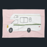 Retro Camper Motorhome RV pink kitchen towel<br><div class="desc">Decorate your kitchen with this cool towel. Makes a great housewarming or anniversary gift! 
You can customise it and add text too.
Check my shop for lots more colours and patterns plus matching kitchen stuff!</div>