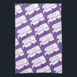 Retro Camper Motorhome RV purple kitchen towel<br><div class="desc">Decorate your kitchen with this cool towel. Makes a great housewarming or anniversary gift! 
You can customise it and add text too.
Check my shop for lots more colours and patterns plus matching kitchen stuff!</div>