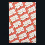 Retro Camper Motorhome RV red kitchen towel<br><div class="desc">Decorate your kitchen with this cool towel. Makes a great housewarming or anniversary gift! 
You can customise it and add text too.
Check my shop for lots more colours and patterns plus matching kitchen stuff!</div>