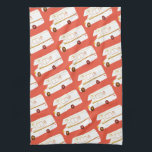 Retro Camper Motorhome RV red kitchen towel<br><div class="desc">Decorate your kitchen with this cool towel. Makes a great housewarming or anniversary gift! 
You can customise it and add text too.
Check my shop for lots more colours and patterns plus matching kitchen stuff!</div>