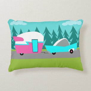 Retro Camper / Trailer and Car Accent Pillow
