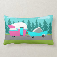 Retro Camper / Trailer and Car Lumbar Pillow